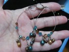 Sterling Silver Artist Made Pierced Earrings Fresh Water Pearls Chystals Beads