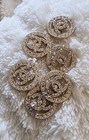 Stamped Lot Of 6 Designer Crystal Button Metal 23mm