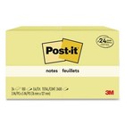 Post-it Notes Pads In Canary Yellow  Value Pk  3 x5   100 Sheets pad  24 Pads pk