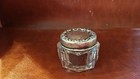Miniature Jar With Cut Crystal Dresser  toiletries Jar  Sterling Silver Lid