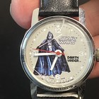 Vtg 1977 Bradley Star Wars Darth Vader Wind Up Swiss Watch Working Fox Film Usa