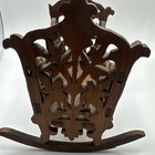 Antique Walnut Victorian Fretwork Miniature Toy Doll Rocking Cradle Crib  5 5   l