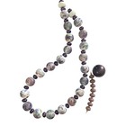 Handmade Lampwork Blue Purple Green Etched Matte Finish Glass Abstract Bead Set