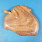 Vtg Mcm Koa Wood Carved 3-divide Leaf Tray Blair Hawaii Etched Signature 10x8 5 