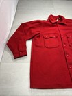 Vintage Boy Scouts Bsa Wool Jacket Shirt 48 Long Red Cpo Style Button Up Usa