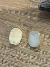 Antique Hand Carved White Lava  Cameos Left And Right Perfect For Earrings