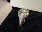 2ct Art Deco Vintage Style Lab Created Diamond Engagement 14k White Gold Fn Ring