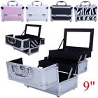 Pro Pvc aluminum Makeup Rolling Case Bag Lockable Cosmetic Wheeled Trolley Box