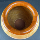 Beautiful Segmented Wooden Vase Signed      d By Artist J  Carroll Floral Maple