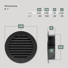 Vent Systems 4 Inch - Pack Of 5 - Black Soffit Vent Cover - Round Intake Or