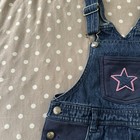 Disney Kids Vintage 4-5 Years Denim Overalls Skirt Dress Pink Star Jumper