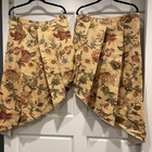 Waverly Garden Room Gold Floral Camelot Tier Curtains 2 Pairs New