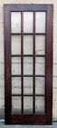 60 x77  Pair Antique Vintage French Double Wood Wooden Doors Window Wavy Glass