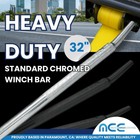 1 Pack Chrome 32  Standard Winch Bar For Flatbed Trailer Cargo Tie Down Strap