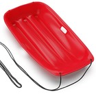 Red Snow Sled With Pull Rope 35  Plastic Downhill Snow Sled Winter Toboggan Sled