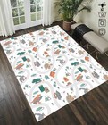 Dinosaur Rug  Dino Rug  Dino Patterned Kids Room Rug  Car   Road Patterned