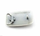 Original Antique Silver Plated Native Southwest Rectangle Metal Belt Buckle
