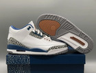 Us Men s Jordan 3 Retro  white And True Blue  Basketball Shoes Size Us 7-12
