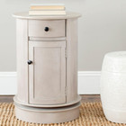 American Homes Collection Tabitha Vintage Grey Oval Swivel Storage End Table