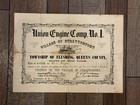1865 Queens New York Fire Department Engine 1 Document Nyfd Civil War Antique