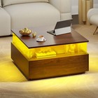 Modern Led Coffee Table With Storage For Living Room Center Table Acrylic Glass