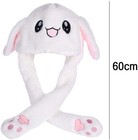 Funny Plush Bunny Hat ear Moving jumping Rabbit Hat One Size  White