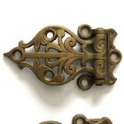 Antique Brass Hinges For Cabinets Or Doors Set 6 Ornate Cast Replacement