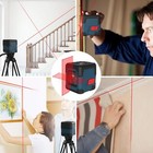 Cross Line Laser With Self-leveling  360   Rotation  Pouch  Battery  red 