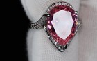 7 50 Ct Pear Natural Pink Sapphire Diamond Wedding Ring 14k White Gold Size 7