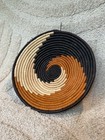 African Woven Basket Coiled Black tan orange Basket Wall Hanging Wall Decor 12   