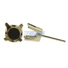 14k Yellow Gold Round Stud Earring Mounting Setting Push Back Post 4 Prong