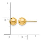 10k Yellow Gold Polished Ball Stud Earrings For Women