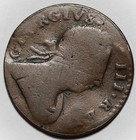 1776 Machin s Mills Halfpenny - Vlack 6-76a - Damage - Copper Colonial Coin