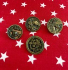 Antique Victorian Picture Buttons Brass - Angels   Birds  Flowers  Deer  Woody