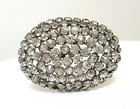 Antique Hatpin Huge Clear Rhinestone Oval