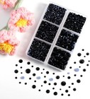Hotfix Rhinestones  4000 Pcs Black Rhinestones For Clothes Crafts Mixed 6 Siz   