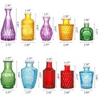 Set Of 10 Colored Bud Vases  Assorted Small Glass Flower Vases Vintage Carved   