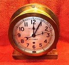 Chelsea Wwii  U S  Navy Zig-zag  Hack-set Ships Clock - On Stand  Working