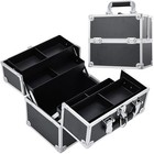  Makeup Train Case Cosmetic Organizer Case Professional Makeup Storage Black