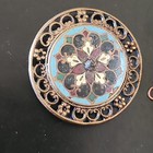 15 Vintage Cloisonne Enamel Buttons Lot Floral Art Nouveau Victorian Japan Large