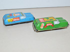 Vintage Japanese Tin Litho Cars Lot Corned Beef Fresh Juice 3 5  Long Retro