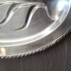Vintage William Rogers Silver Plate Footed Meat Platter W well   4110 16x12