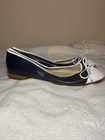 Skyler Blake    Women   s Leather Flats Bow Tie Shoes Slip On Blue White Sz 40 Or 9