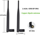 2 X 2 4ghz 6dbi Indoor Omni-directional Wifi Antenna 802 11n b g Rp-sma Female C