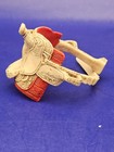 Schleich Model Horse Tack Western 2  Saddle Tan Patina Red Blanket No Horse
