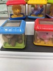 Lot Of 14 Fisher Price Peek A Boo Blocks Sensory Cubes Baby Kids Clowns Animals