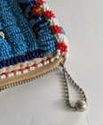 Native American Indian Beaded Bag Talon Ball Chain Pull Bead On Leather