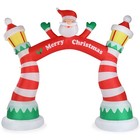 Lighted Christmas Santa Claus Archway 9 Ft Inflatable Arch With Led Lights