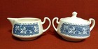 Vintage Creamer   Sugar Blue And Cream Black Berries Print