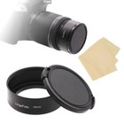 49mm Metal Standard Lens Hood   58mm Side Pinched Lens Cap   Lens Cloth For Eos